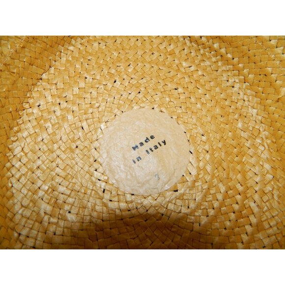 Vtg Italian Straw Hat With Figurine & Accents 1950s Boater Gatsby Autumn Fall - Picture 14 of 16